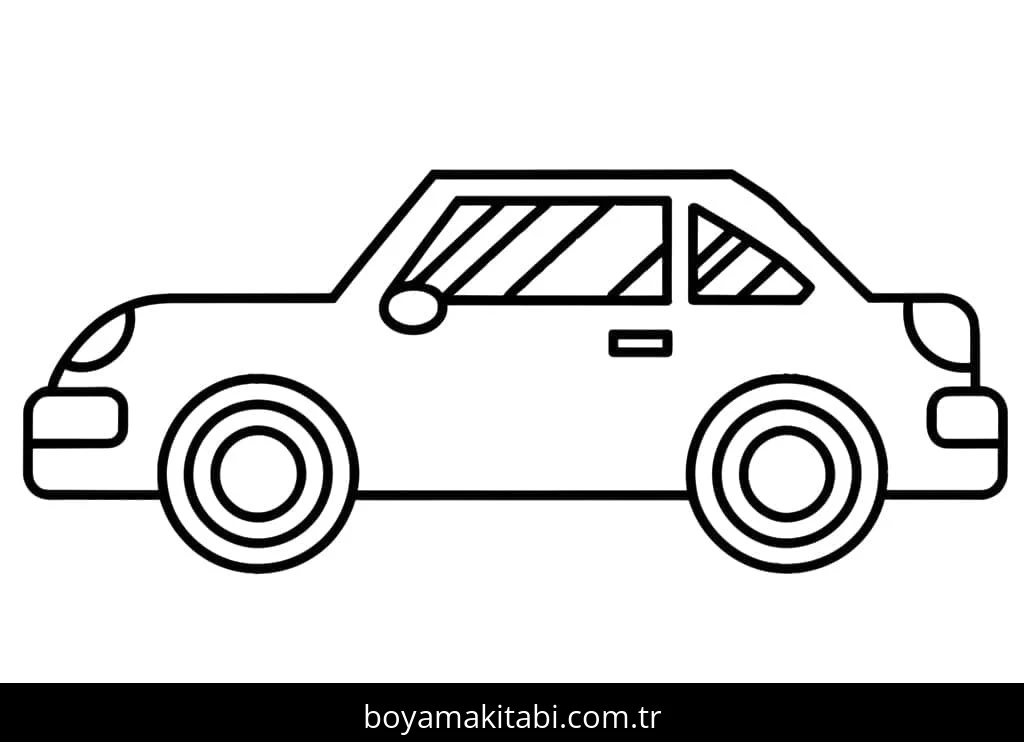 Araba boyama sayfası – boyama çalışması, yaratıcılığı geliştirir