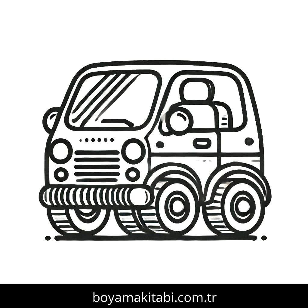 Araba boyama sayfası – kolay boyama, eğitici aktivite