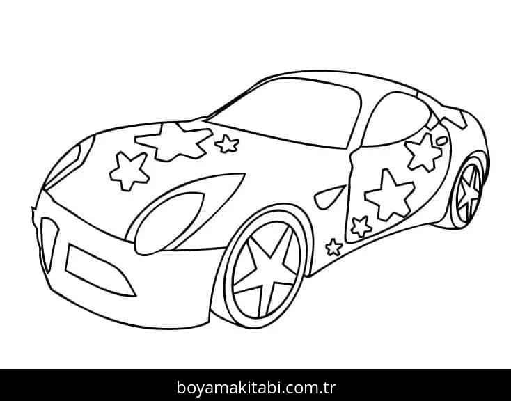 Araba boyama sayfası – basit çizim, kolay boyama