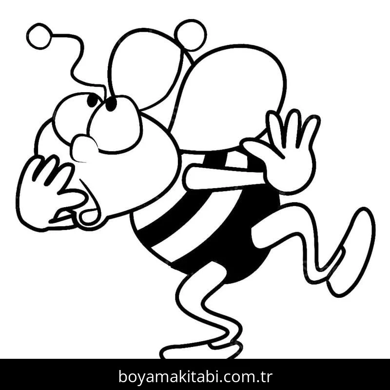 Arı boyama sayfası #115 – renk bilgisini öğretir, günlük etkinlik önerisi
