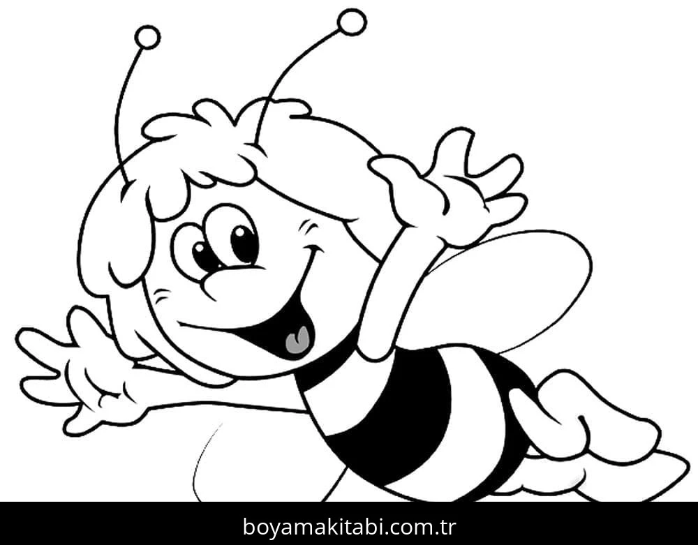 Arı Maya boyama sayfası – boyama etkinliği, çocuk aktivitesi