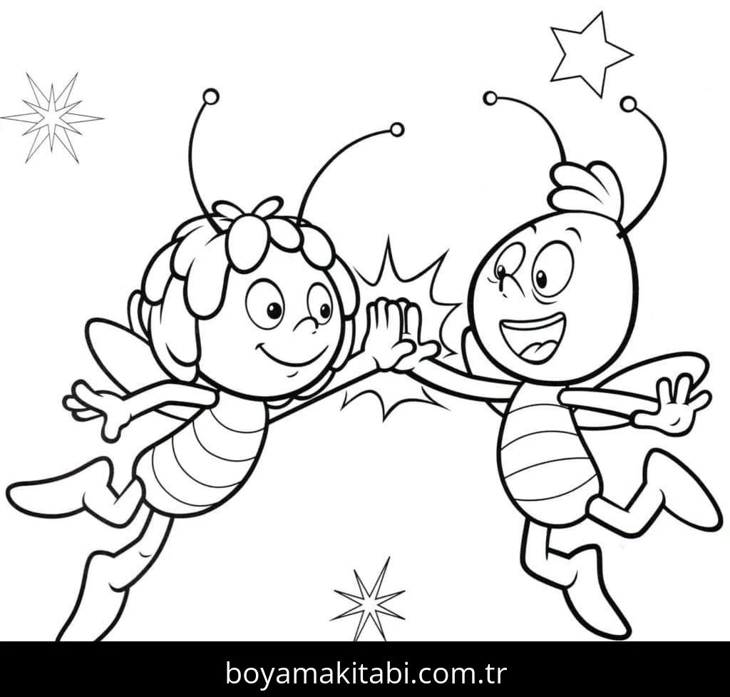 Arı Maya boyama sayfası – yaratıcılık, eğlenceli etkinlik
