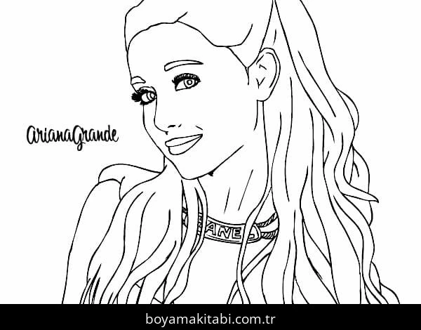 Ariana Grande boyama sayfası #8 – sabır ve özgüven kazandırır, yaratıcı sanat çalışması