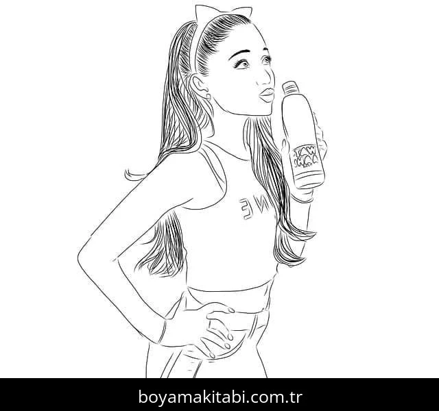 Ariana Grande boyama sayfası #10 – kolay indirilebilir, eğlenceli öğrenme deneyimi