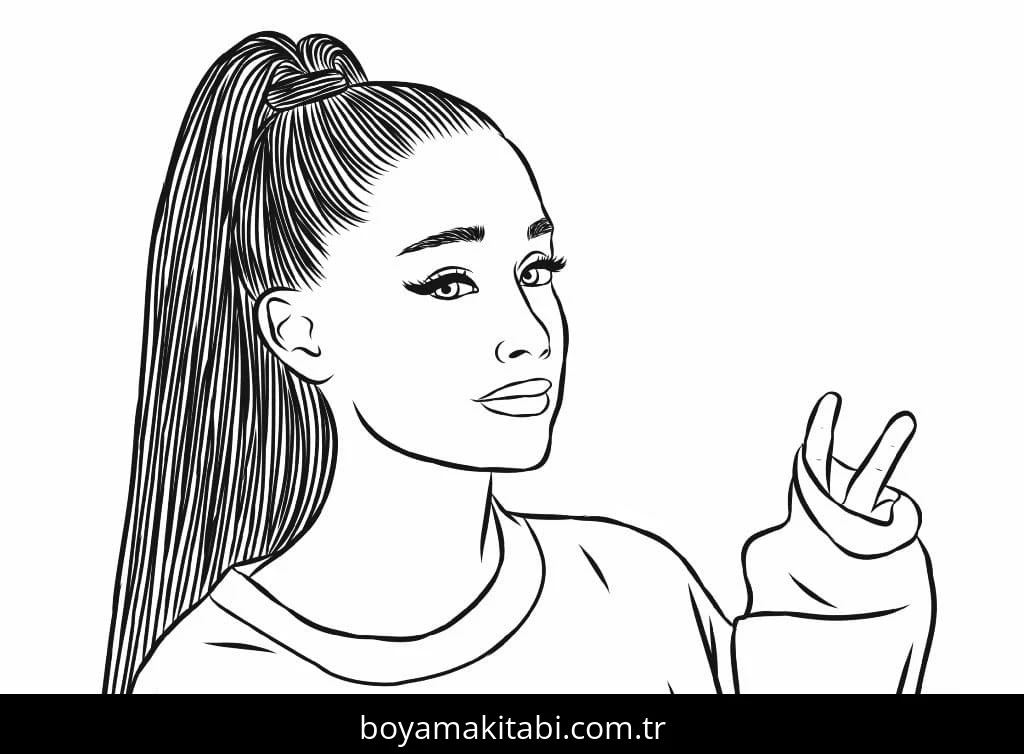 Ariana Grande boyama sayfası #11 – A4 baskıya uygun, ücretsiz yazdır