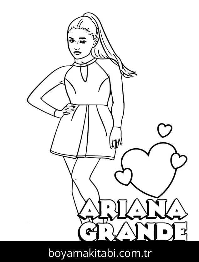 Ariana Grande boyama sayfası #13 – tamamen ücretsiz, çocuklar için