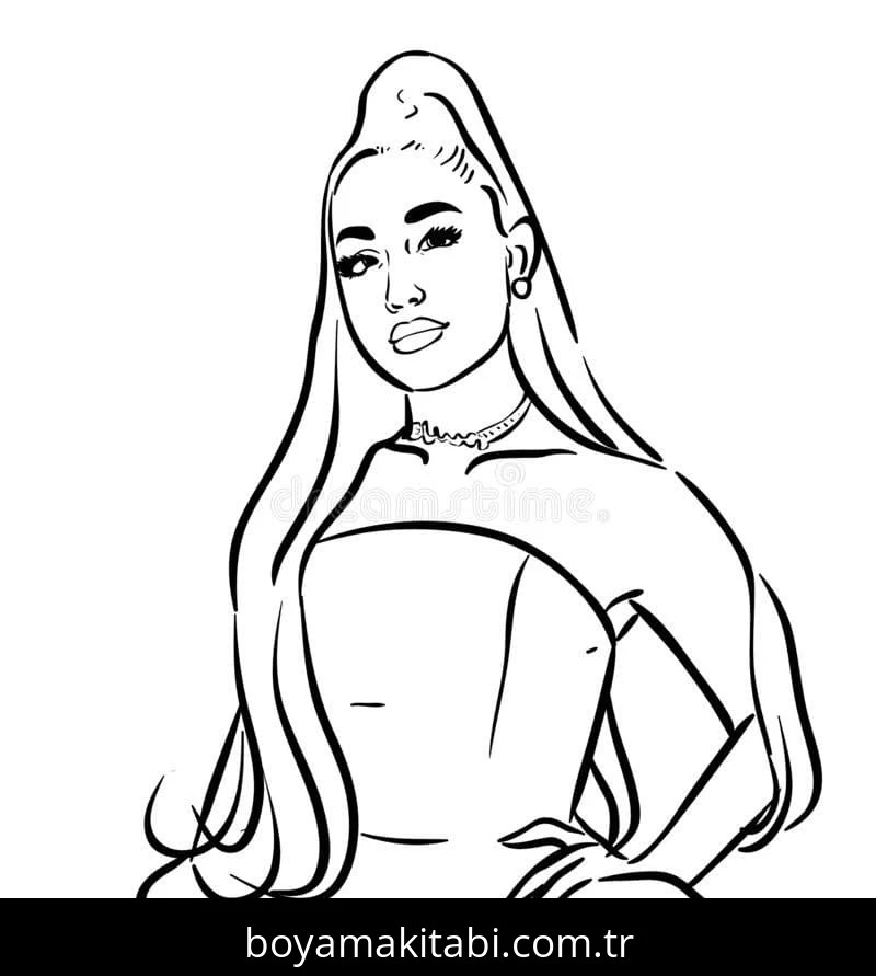 Ariana Grande boyama sayfası #14 – günlük etkinlik önerisi, kolay boyama