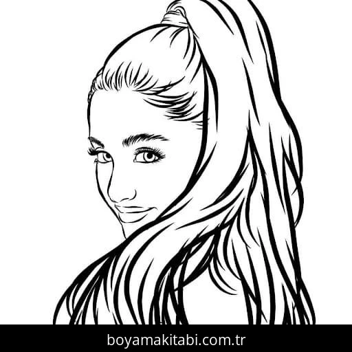 Ariana Grande boyama sayfası #17 – eğlenceli öğrenme deneyimi, okul öncesi
