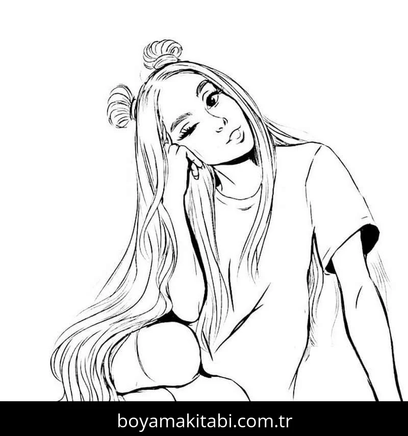 Ariana Grande boyama sayfası #19 – PDF indir, sevimli karakter
