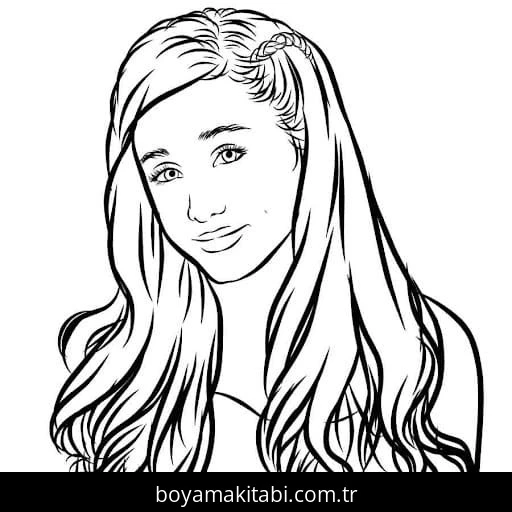 Ariana Grande boyama sayfası #20 – çocuklar için, çizgi film temalı