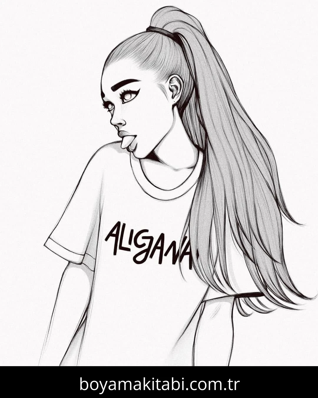 Ariana Grande boyama sayfası #22 – eğlenceli etkinlik, el becerilerini geliştirir