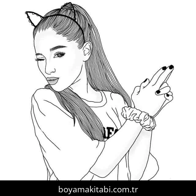 Ariana Grande boyama sayfası #24 – okul öncesi, evde etkinlik