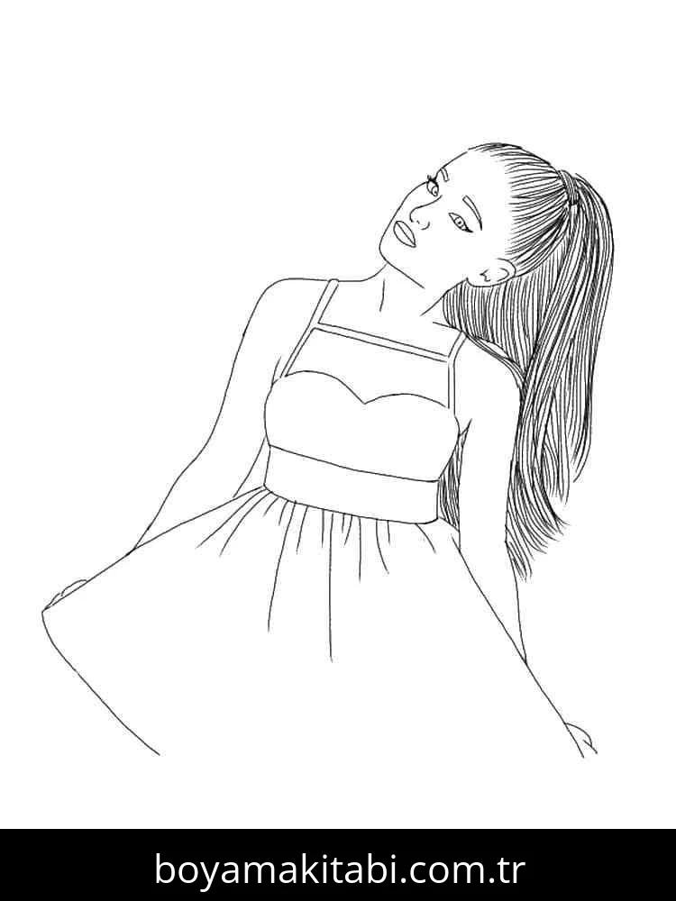 Ariana Grande boyama sayfası #26 – sevimli karakter, sanatsal çalışma