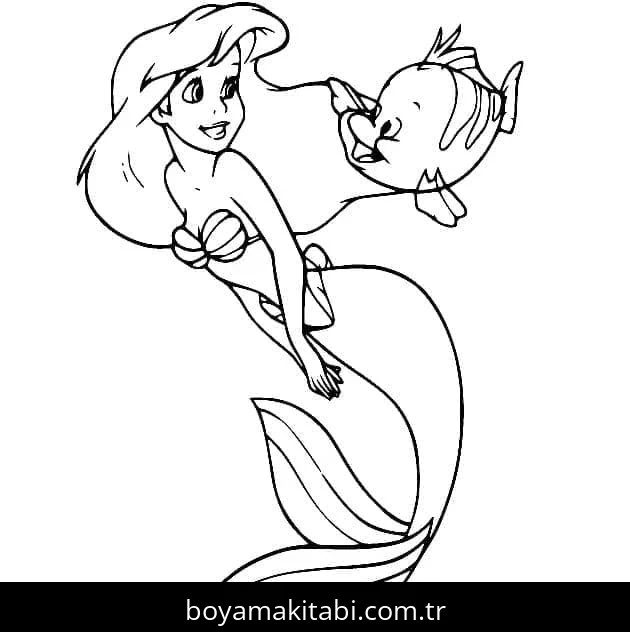 Ariel boyama sayfası – okul öncesi, evde etkinlik