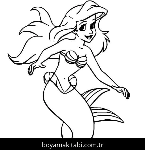 Ariel boyama sayfası – boyama etkinliği, çocuk aktivitesi