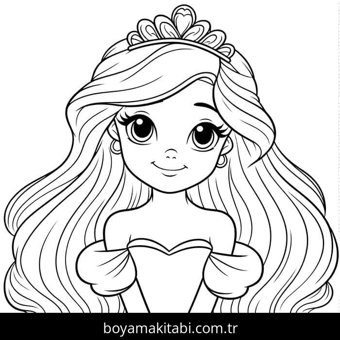 Ariel boyama sayfası – çocuklar için, çizgi film temalı