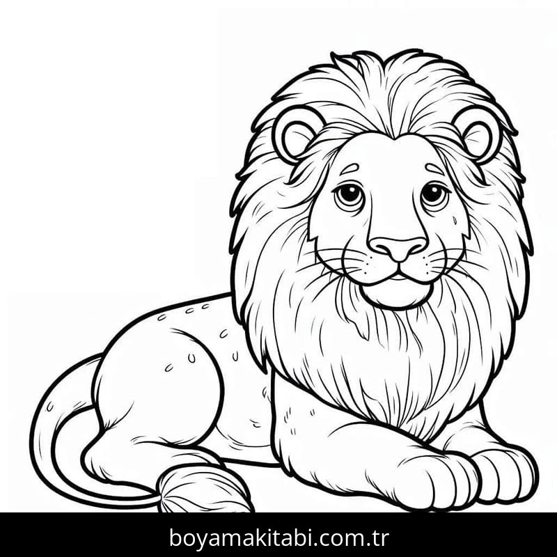 Aslan boyama sayfası – keyifli zaman, renkli çizimler