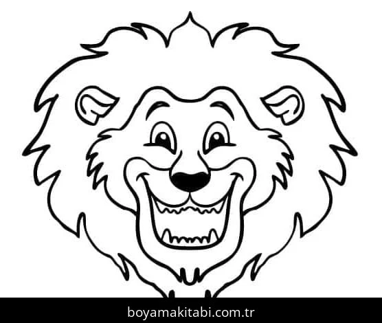 Aslan boyama sayfası – eğlenceli etkinlik, el becerilerini geliştirir