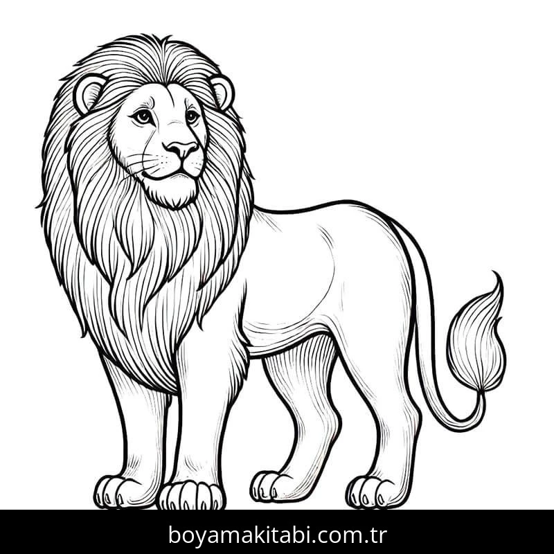 Aslan boyama sayfası – okul öncesi, evde etkinlik