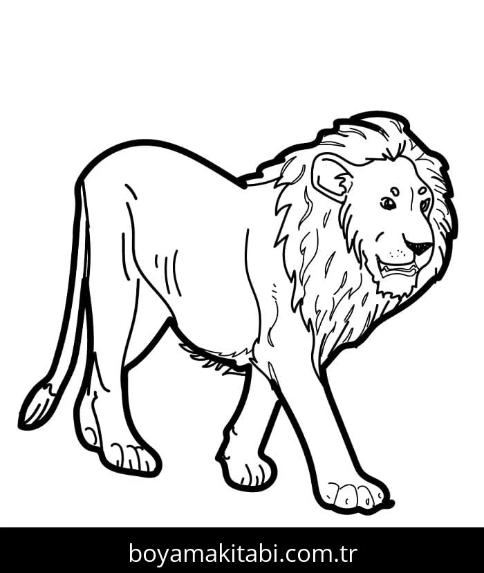 Aslan boyama sayfası – boyama etkinliği, çocuk aktivitesi