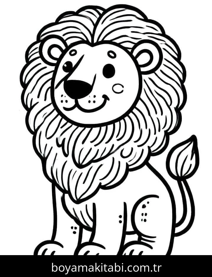 Aslan boyama sayfası – keyifli zaman, renkli çizimler