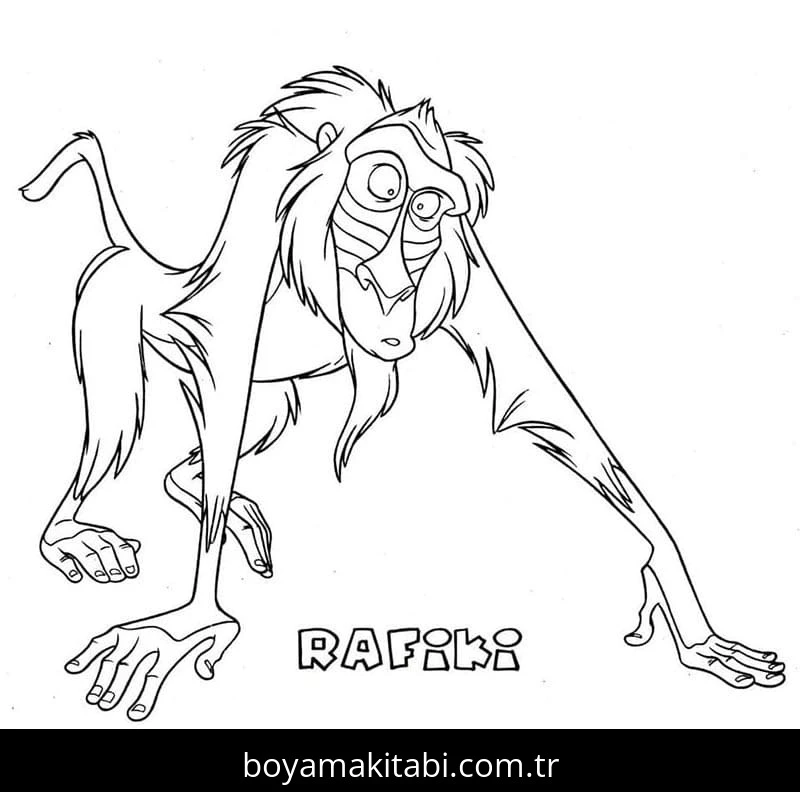 Aslan Kral boyama sayfası – basit çizim, kolay boyama