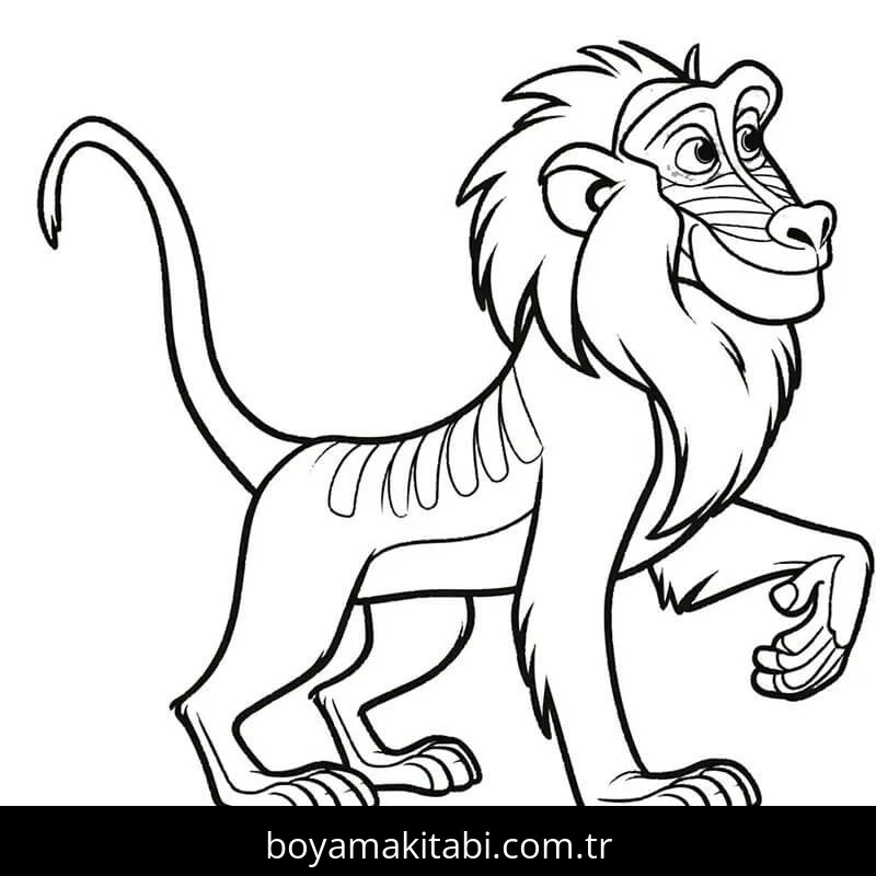 Aslan Kral boyama sayfası – evde etkinlik, ücretsiz yazdır
