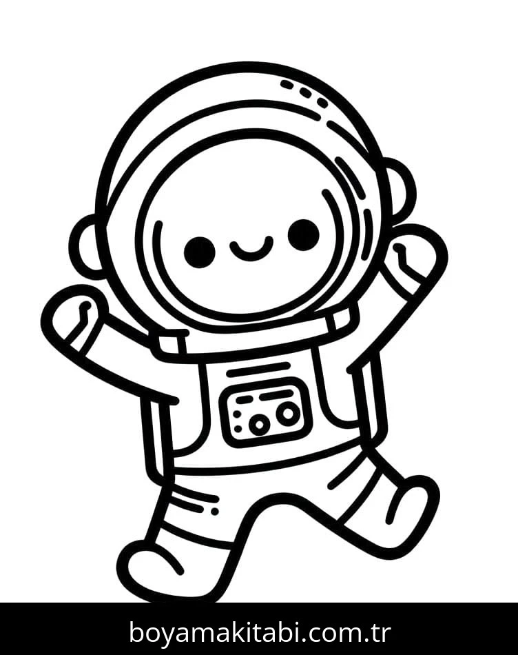 Astronotlar boyama sayfası – kolay boyama, eğitici aktivite