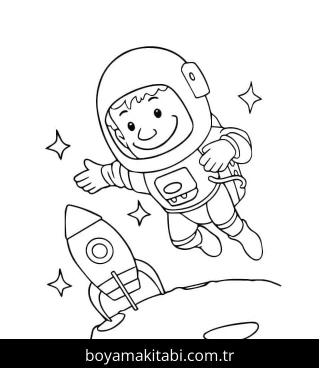 Astronotlar boyama sayfası – eğitici aktivite, yaratıcılık