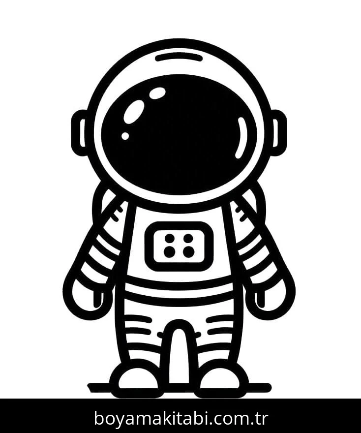 Astronotlar boyama sayfası – PDF indir, sevimli karakter