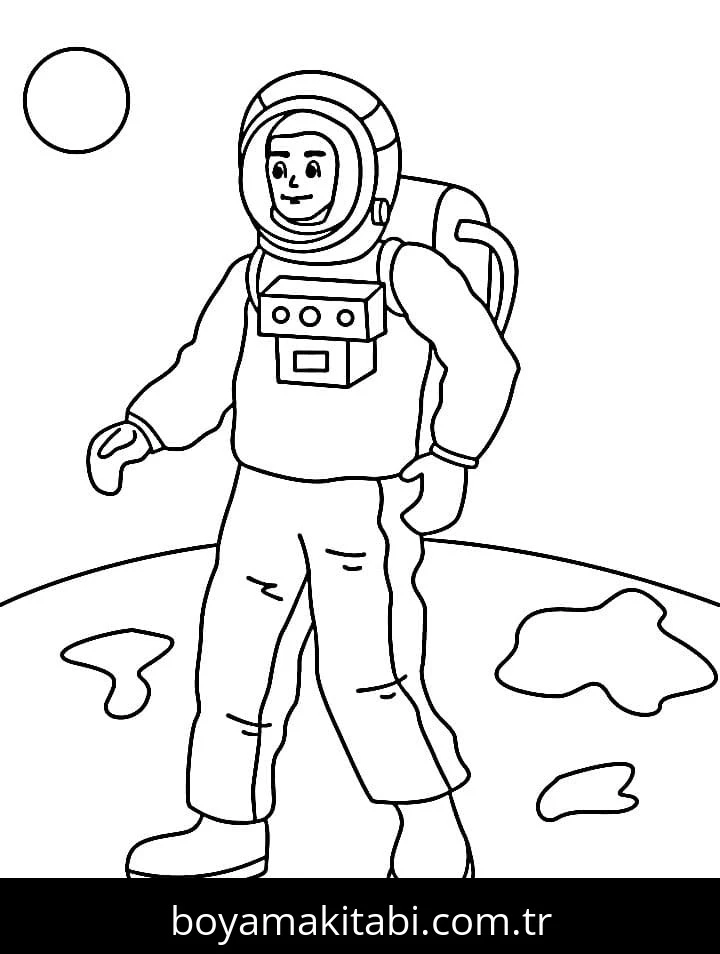 Astronotlar boyama sayfası – keyifli zaman, renkli çizimler