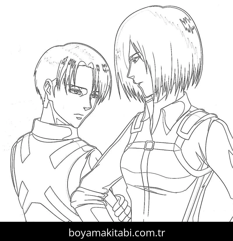 Attack on Titan boyama sayfası #26 – sınıf etkinliği, kolay indirilebilir