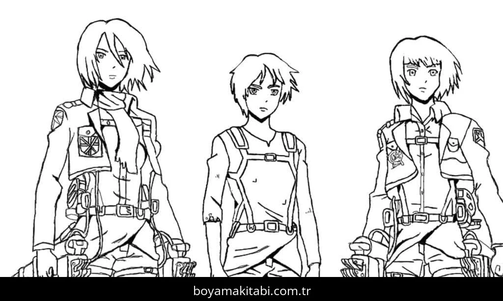 Attack on Titan boyama sayfası #31 – sabır ve özgüven kazandırır, yaratıcı sanat çalışması