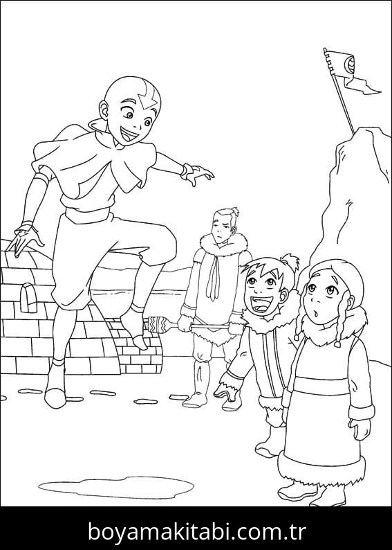 Avatar Son Havabükücü boyama sayfası – keyifli zaman, renkli çizimler