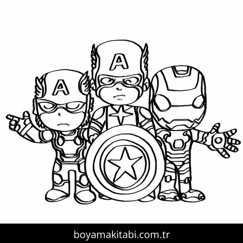 Avengers (Yenilmezler) boyama sayfası – yaratıcılık, eğlenceli etkinlik