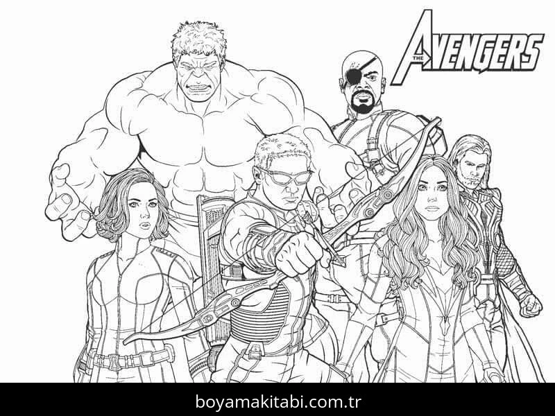 Avengers (Yenilmezler) boyama sayfası – yaratıcılığı geliştirir, keyifli zaman