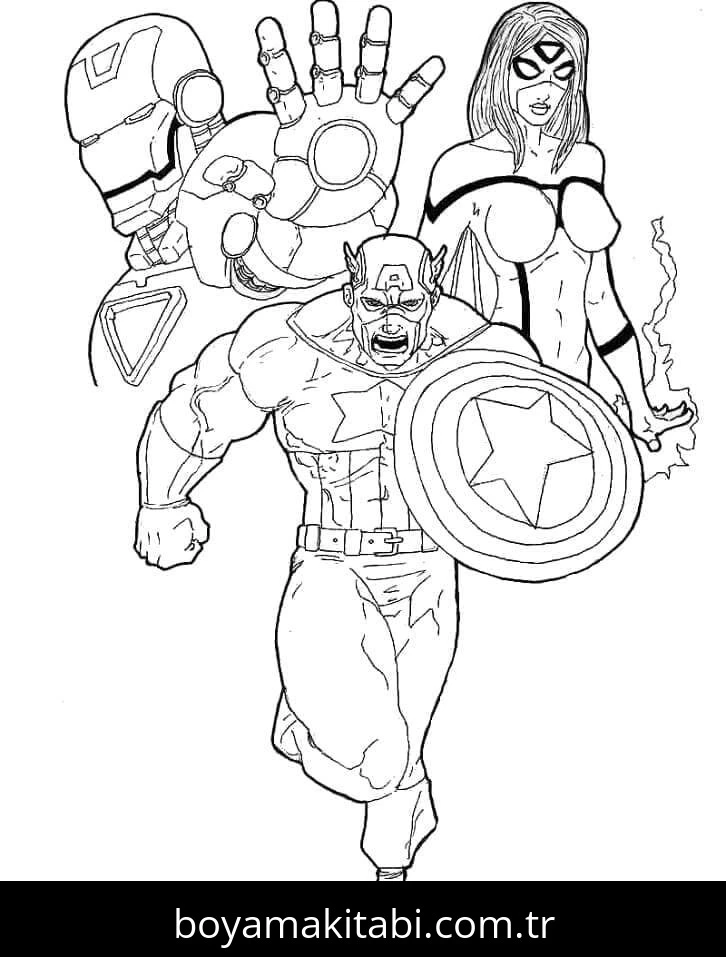 Avengers (Yenilmezler) boyama sayfası – eğitici aktivite, yaratıcılık