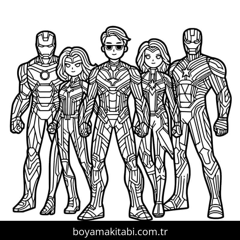 Avengers (Yenilmezler) boyama sayfası – ücretsiz yazdır, boyama etkinliği