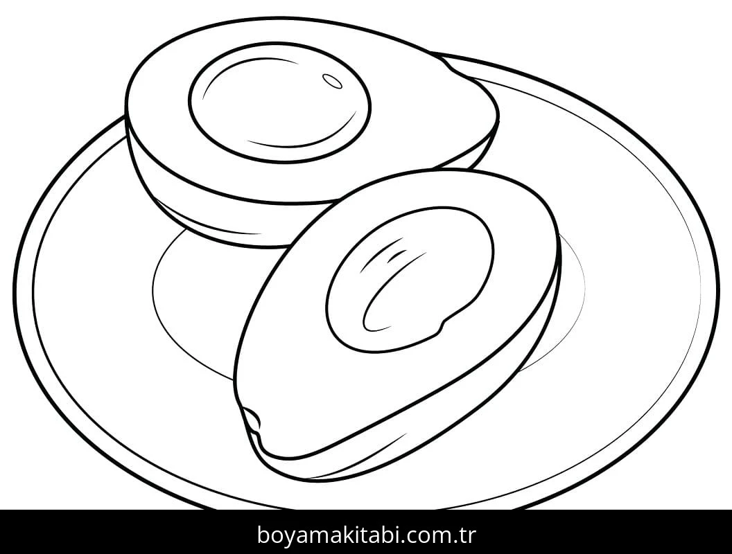 Avokado boyama sayfası – çocuklar için, çizgi film temalı