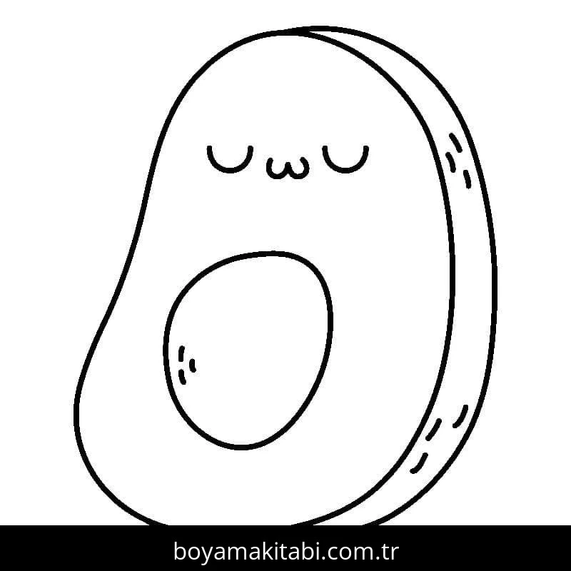 Avokado boyama sayfası – kolay boyama, eğitici aktivite