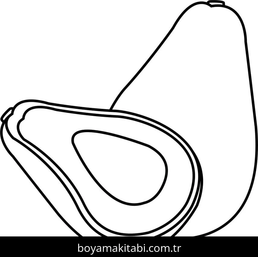 Avokado boyama sayfası – eğitici aktivite, yaratıcılık