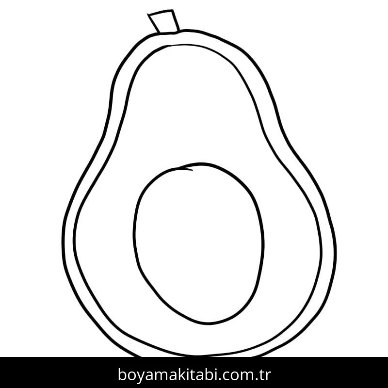 Avokado boyama sayfası – el becerilerini geliştirir, boyama çalışması