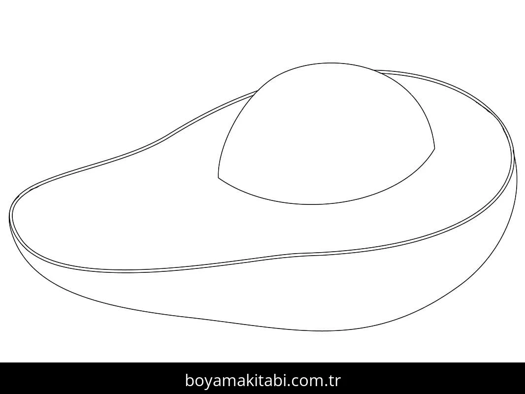 Avokado boyama sayfası – basit çizim, kolay boyama