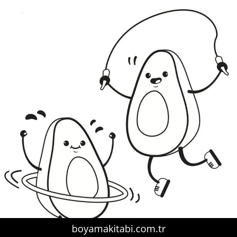 Avokado boyama sayfası – boyama etkinliği, çocuk aktivitesi
