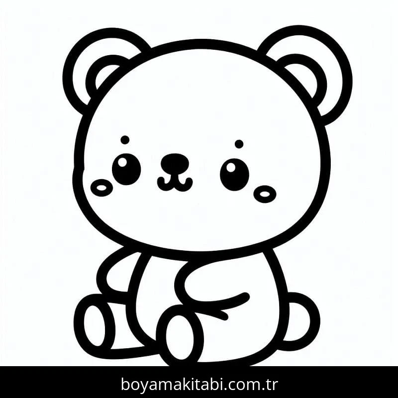 Ayı boyama sayfası – keyifli zaman, renkli çizimler