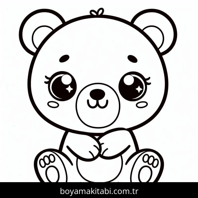 Ayı boyama sayfası – renkli çizimler, okul öncesi