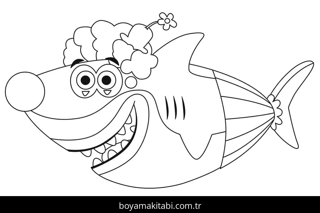 Baby Shark boyama sayfası #4 – eğlenceli öğrenme deneyimi, okul öncesi