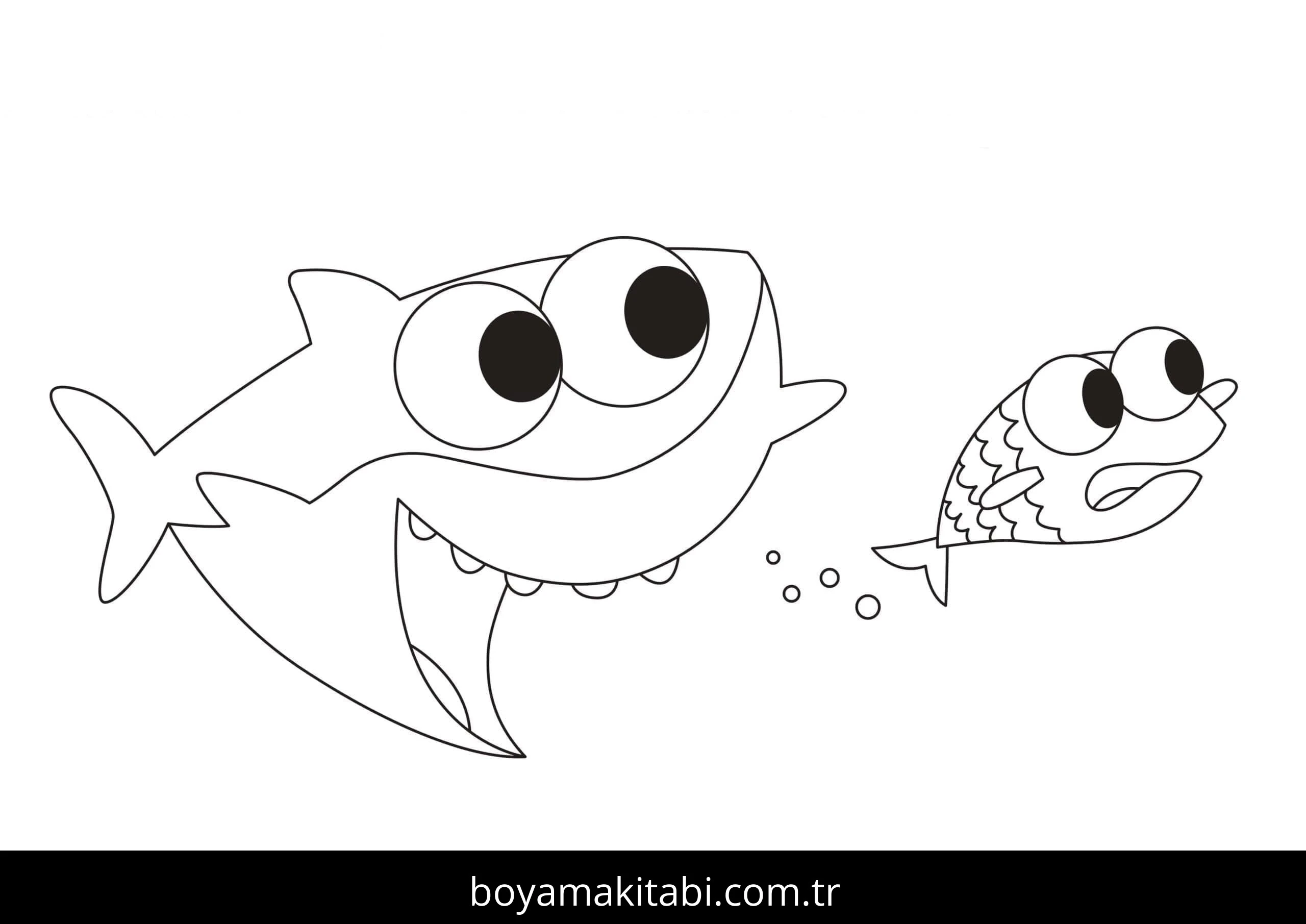 Baby Shark boyama sayfası #11 – okul öncesi, evde etkinlik