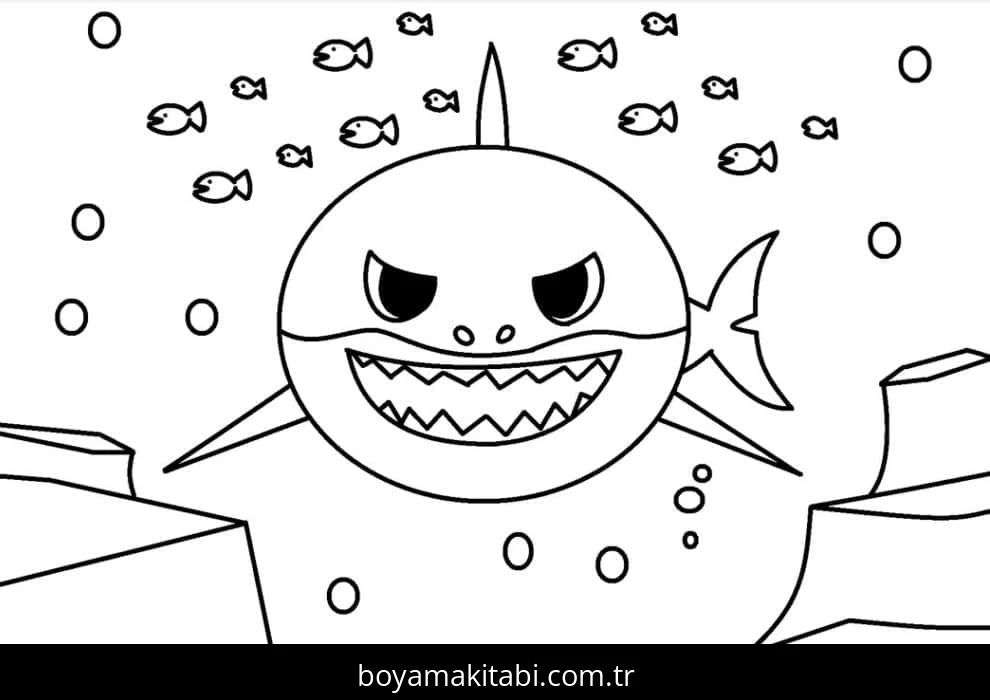 Baby Shark boyama sayfası #15 – eğitici aktivite, yaratıcılık
