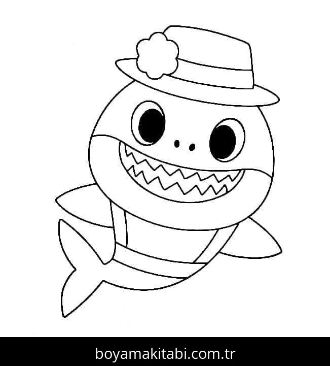 Baby Shark boyama sayfası #18 – evde etkinlik, anaokulu etkinliği